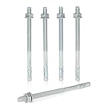 KM TRADE Bolzenanker - Schwerlastanker aus verzinktem Stahl mit ETA Zulassung, Option 7 - M10 x 170 mm, fixierbare Dicke: 105 mm - 25 Stück