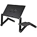 N / B Regulowany stół stojak na laptopa 360°, przenośny składany uchwyt podstawy do laptopa stołowego, składany wspornik podnoszący z 2 wentylatorami chłodzącymi procesor USB i odłączana podkładka pod mysz - czarna