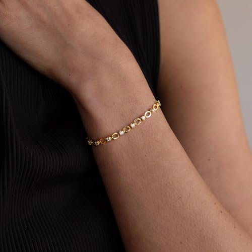 Gold Bracelet For Women, 14k Gold Filled Link Bracelet For Women, Stackable Cuban Link Chain Bracelets Valentines Mother Day New Year Christmas2