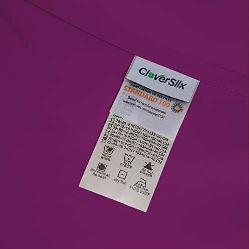 Cloversilk Duvet Cover 3 Piece Set, 22 Momme 100% Mulberry Silk Comforter Quilt Cover Set, Ultra Soft – 1 Comforter Cover Set With 2 Pillowcases - Purple, California King #TOP4