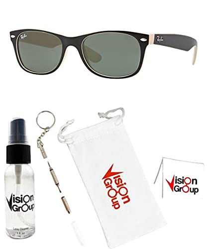 Image of Ray-Ban RB2132 New Wayfarer Sunglasses + Vision Group Accessories Bundle
