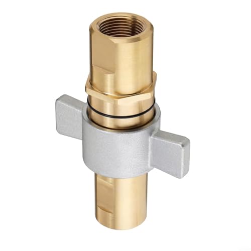 Alanmoship 1 Inch PT Wet-Line Hydraulic Quick Disconnect Coupler Set, Brass Wing Thread Type High Pressure Connector For Dump Trailer Live Bed Mobile Drilling Rig Oil Well Equipment, 3000 PSI
