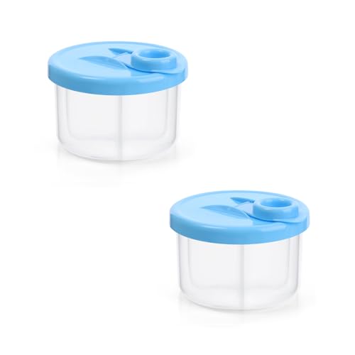 Image of Accmor Baby Formula Dispenser On The Go, Non-Spill Rotating Three-Compartment Formula Container to Go, Milk Powder Kids Snack Container for Infant Toddler Travel, Blue, 2 Pack