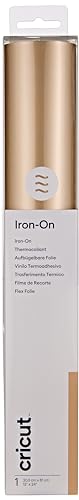 Image of Cricut Iron On | Gold | 61cm (24 inch) | Heat Transfer Vinyl Roll (HTV) | For use with all Cricut Cutting Machines
