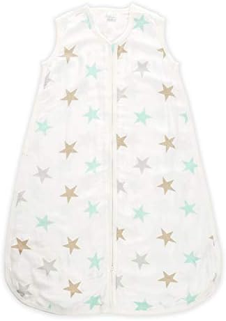 aden + anais silky soft Baby Sleeping Bag, Wearable Swaddle Blanket for Girls & Boys, Newborn Muslin Sleep Sack, Breathable & Lightweight Vicose from Bamboo, TOG Rating 1.0, 18-36 Months, milky way