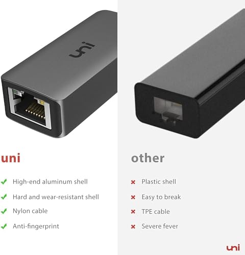 Uni USUNIAE01 Usb To Ethernet Adapter, Driver Free Usb 3.0 To Gigabit Ethernet Lan Network Adapter, 100/1000 Mbps Rj45 Internet Adapter Compatible With Laptop thumb #4
