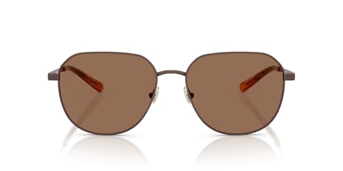 Brooks Brothers Men's BB4071 Square Sunglasses, Matte Bronze/Dark Brown, 58 mm