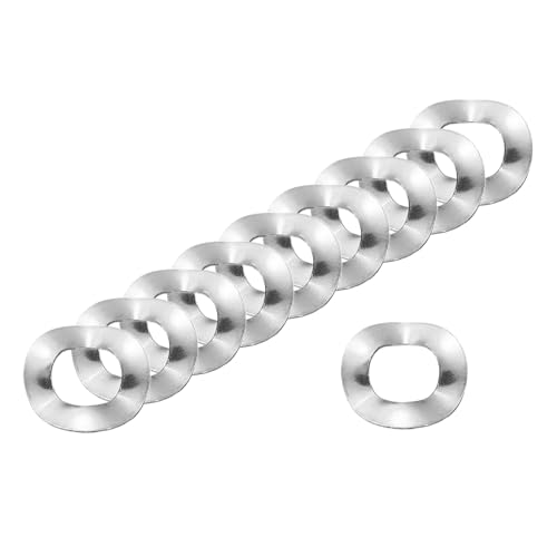 uxcell Wave Spring Washer, 50Pcs 0.31"x0.16"x0.01" (ODxIDxT) - 304 Stainless Steel Curved Washer for Screw Bolt, Wave Washers Gaskets for Machinery (Silver)
