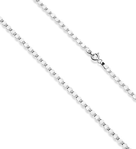 Miabella SSI007635BD 925 Sterling Silver Figaro, Beaded Singapore, Sparkle, Cuban Link Chain, Adjustable Choker Necklace thumb #1