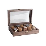 Caja de reloj Organizador de relojes de gran capacidad de 10 compartimentos, caja de almacenamiento multifuncional para joyas, soporte de reloj de gama alta (sin relojes) Organizador de relojes