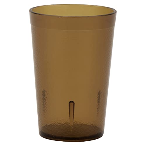 G.E.T. Unbreakable Stackable Restaurant Plastic Tumbler / Cup (Set of 4) 8 Ounce Amber | For Restaurants and Home, Dishwasher Safe, BPA Free