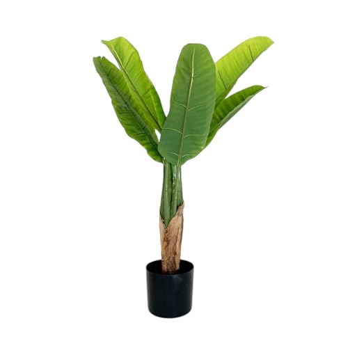 Acomoda Textil – Planta Artificial Decorativa con Macetero Elegante para Hogar, Jardín, Comercio y Oficina. Planta Sintética Resistente para Interior y Exterior Sin Cuidados. (Platanero, 100 cm)