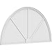 Ekena Millwork PEDPS076X380HRO03 Half Round 3 Spoke PVC Pediment, White