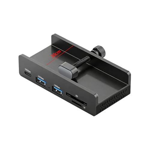 Concentrador USB C con clip 7 puertos lector tarjetas memoria 10 Gbps 7
