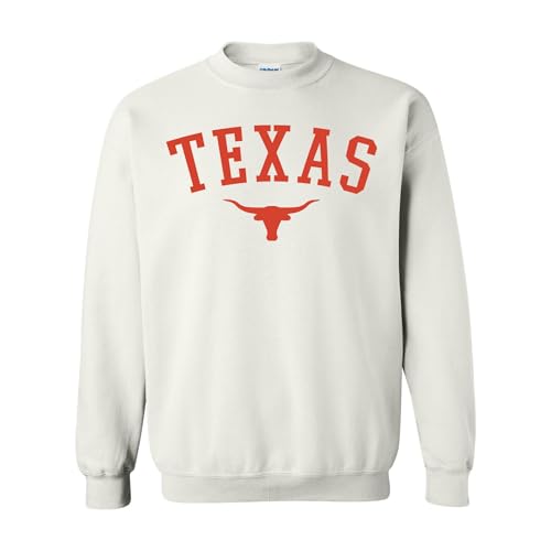 Tee Territory Texas Bull Skull Sweatshirt Vintage Western Graphic Pullover Unisex Cowboy Style Printed Crewneck - White - 3X-Large