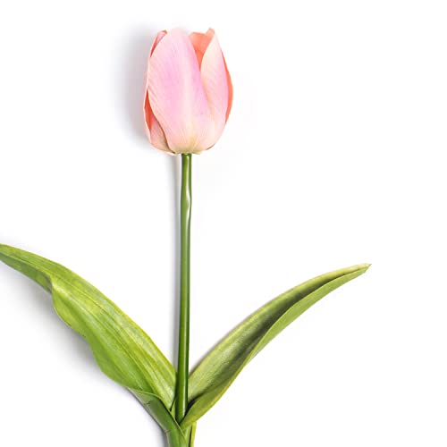 Image of PURE HOME + LIVING Pink Faux Tulip Spray (Made of Plastic, Wire and Fabric) for Home, Office and Living Room Decorations (Without Vase)(Height-60cm) Pack of 1