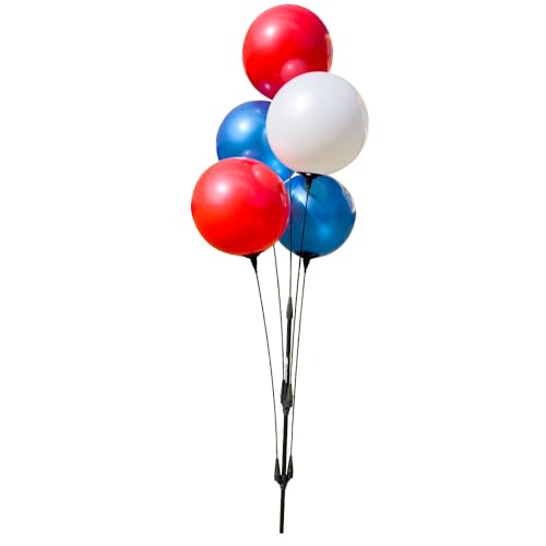 Image of Reusable Outdoor Balloon Clusters - Helium Free, All-Weather, Durable, Plastic Balloons for Advertising, Real Estate, Grand Openings & Events (Patriotic- Red, White and Blue)