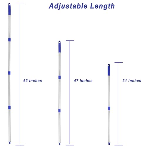 Image of EaseYourDay Stainless Steel Mop Handle, 5.2 ft. Pole, 3 /4 inch Screw-On Thread