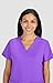 KOI | SmileyWorld Blissful Women's 3-Pocket V-Neck Scrub Top Purple Punch Medium