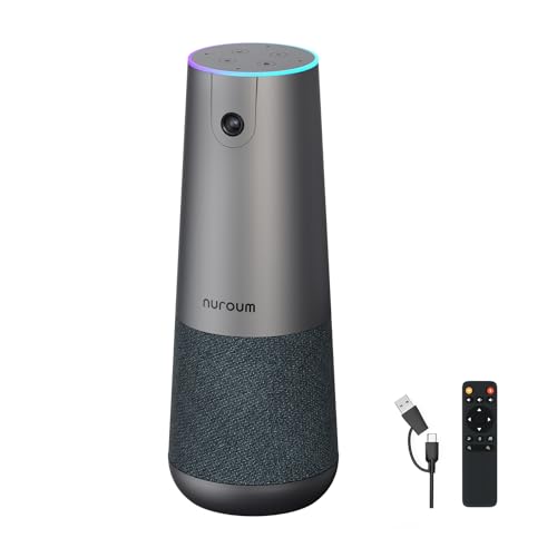 Nuroum C40(2nd Gen) Webcam 4K con Micrófono y Altavoz, 8MP CMOS,Campo Visión 120°,AI Framing,5X Zoom, Cámara Web Full HD para Ordenador,USB Plug and Play para Videoconferencia/Videollamada/Zoom/Mac/PC