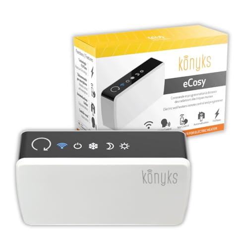 Contrôleur connecté pour radiateur électrique Konyks eCosy, Compatible Alexa et Google Home, Fil Pilote 6 ordres, Voyants de Mode, Automatisations faciles…