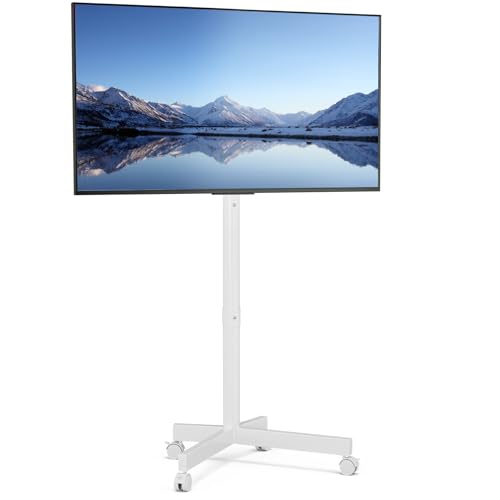 La Mejor Recopilación de pedestal para pantalla de esta semana. 43 HOLMAXD - Soporte de TV móvil para televisores de 13 a 55 pulgadas con soporte de inclinación de -10°/+15°, soporta hasta 75 libras, soporte de TV portátil ajustable en altura...