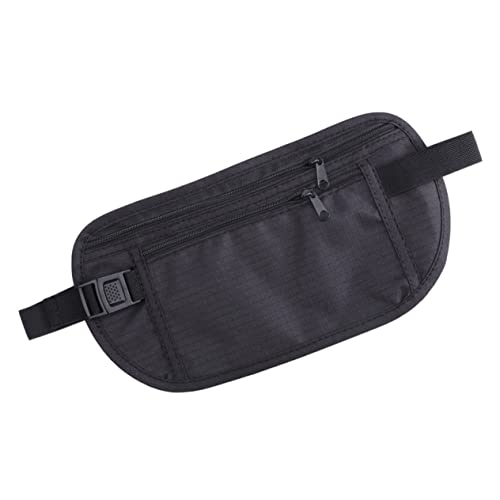 UPKOCH Cinturón De Ajustable para Viaje Billetera De Cintura Ultra con Bolsillo para Teléfono para Caminar y Vacaciones Negro