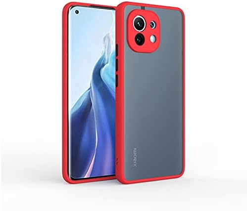 Glaslux Translucent TPU PC (Camera Protection) Matte Case Cover for Xiaomi Mi 11 Lite NE 5G - Red