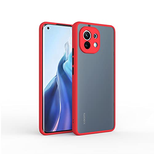 Glaslux Translucent TPU PC (Camera Protection) Matte Case Cover for Xiaomi Mi 11 Lite NE 5G - Red