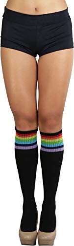 Image of ToBeInStyle Women's Knee High Socks with Striped Top