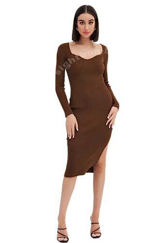 Image of SIGHTBOMB Sweetheart Neck Side Slit Cocktail Bodycon Dress for Women