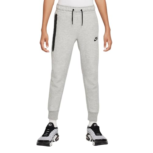 Nike Boy's NSW Tech Fleece Pants (Little Kids/Big Kids) Dark Grey Heather/Black/Black S (8-9 Big Kid)