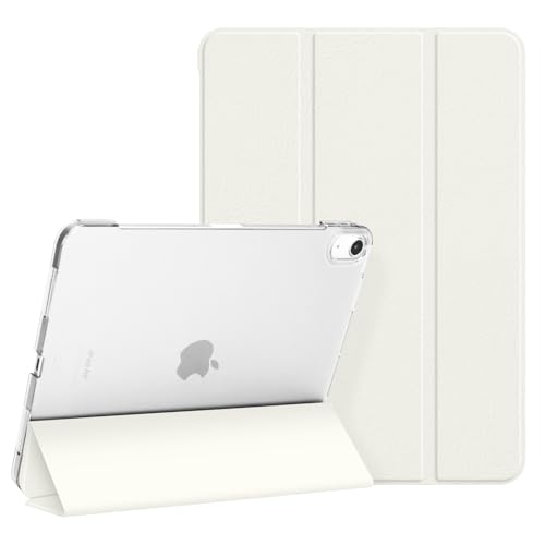 Dwopar for iPad (A16) 11th Generation 11 Inch 2025 iPad 10th Generation 10.9 inch 2022 Case Hard PC Translucent Frosted Back Shell Case with Auto Wake/Sleep Smart Trifold Stand Cover White