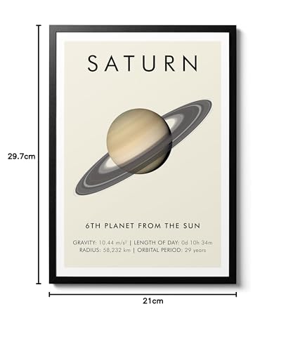 Saturne planète affiche spatiale en impression mat haut de gamme