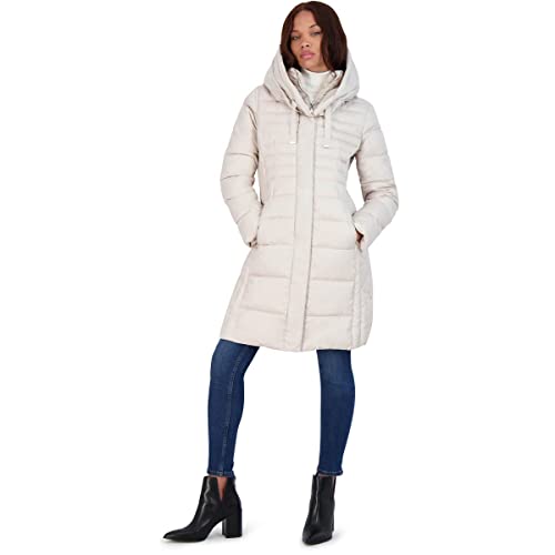 Tahari Casey Fitted Puffer Coat for Women-Quilted Winter Coat with Bib - Image 5