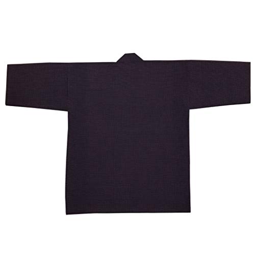 Edoten Made in Japan Happi Loose Jacket Clothing Robe Kimonoquilted Sashiko Brown stitch FREE2