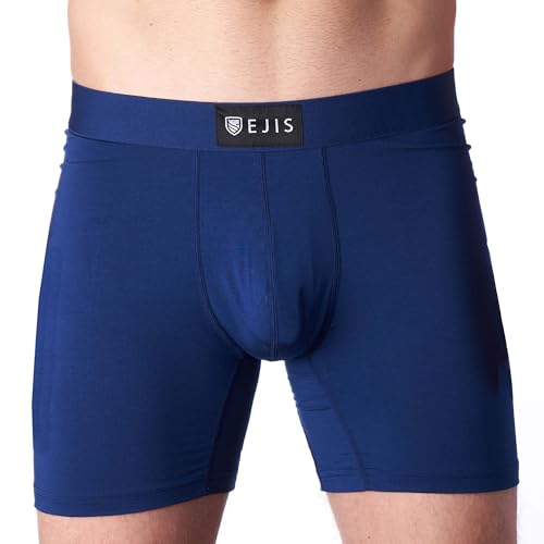 Ejis Sweatproof Mens Boxer Briefs Modal Pouch Underwear w Sweat Pads, Silver Treated to Fight Odor, Aluminum Free Alternative