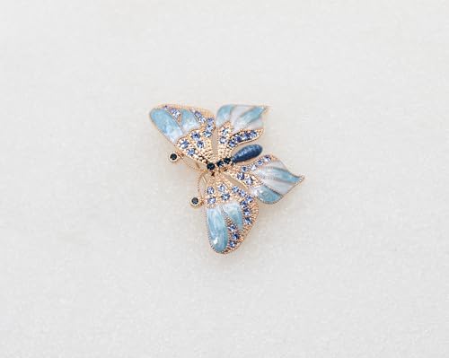 Image of Gorgeous Rhinestone Crystal Enamel Butterfly Pin Brooch