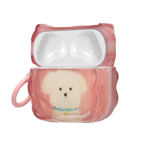 kwmobile Cover per Apple Airpods 4 Cover - Custodia per Airpods 2 e 1 Porta Auricolari con Moschettone - Trasparente con White Terrier