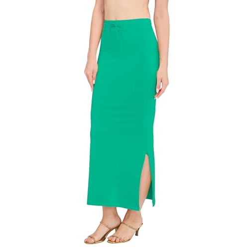 Image of DESI GIRL Cotton Lycra Stretchable Saree Shapewear Petticoat with Drawstring for Women | Fishcut Saree Petticoat with Side Slit for Easy Movement | Saree Shaper | Long inskirt