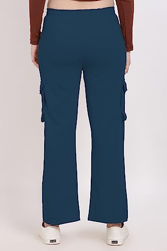 Image of Women's Cotton Fabric Stylish Cargo Pocket Lower /Sweatpants