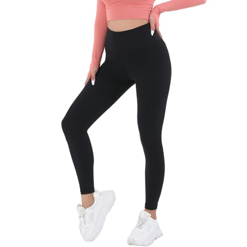 Women's High Waist Yoga Pants, Tummy Control Leggings, Soft Athletic Pant for Workout, Yoga, Running, Casual Small/27" Inseam Black