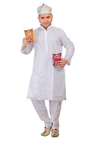 Image of HUZUR Kurta Pyjama For Men's Cotton Casual Wear Long Straight Men's Kurta Set