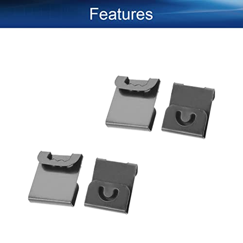 Image of Metal Photo Frames Hanger Hooks Non-Mark Hook Wall Mount Album Picture Hanging Clips 0.01 inch Thick for Hardware Fasteners Home Office Decoration Black Tone 300pcs