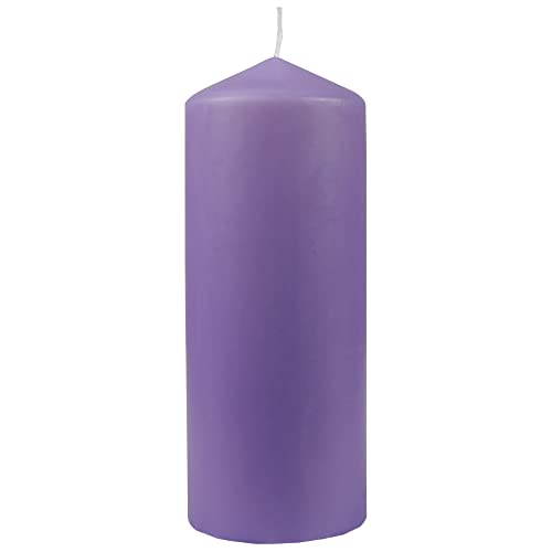 HS Candle Wachskerzen Stumpenkerzen Ø8cm x 20cm (Violett) - Lange...