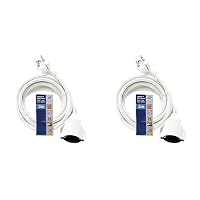 REV 0016030114 Verlängerung, Verlängerungskabel mit Winkelstecker 3m, 3680W, Weiss (Packung mit 2) – Ansicht 1