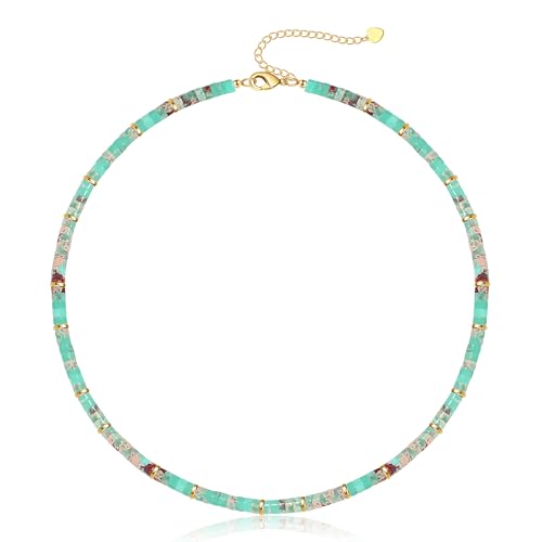 Choker Necklace for Women, Beaded Necklaces for Women Stocking Stuffers for Teens Teen Girl Gifts Gifts for Her Adjustable 14k Gold Gemstone Summer Anniversary Birthday Christmas Jewelry