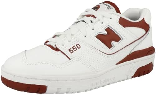 New Balance 550 Womens White Brick Red Size 8 | Image 3