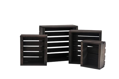 Darla'Studio 66 Vintage Stained- Rustic Wood Crates- Set of 4