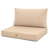 deco arts Coussins pour Salon de Jardin Déhoussable   Coussins extérieur   60x70 cm   Coussin de Remplacement pour Fauteuil, Banc & Chaise d'extérieur   Imperméable & Confortable   Beige